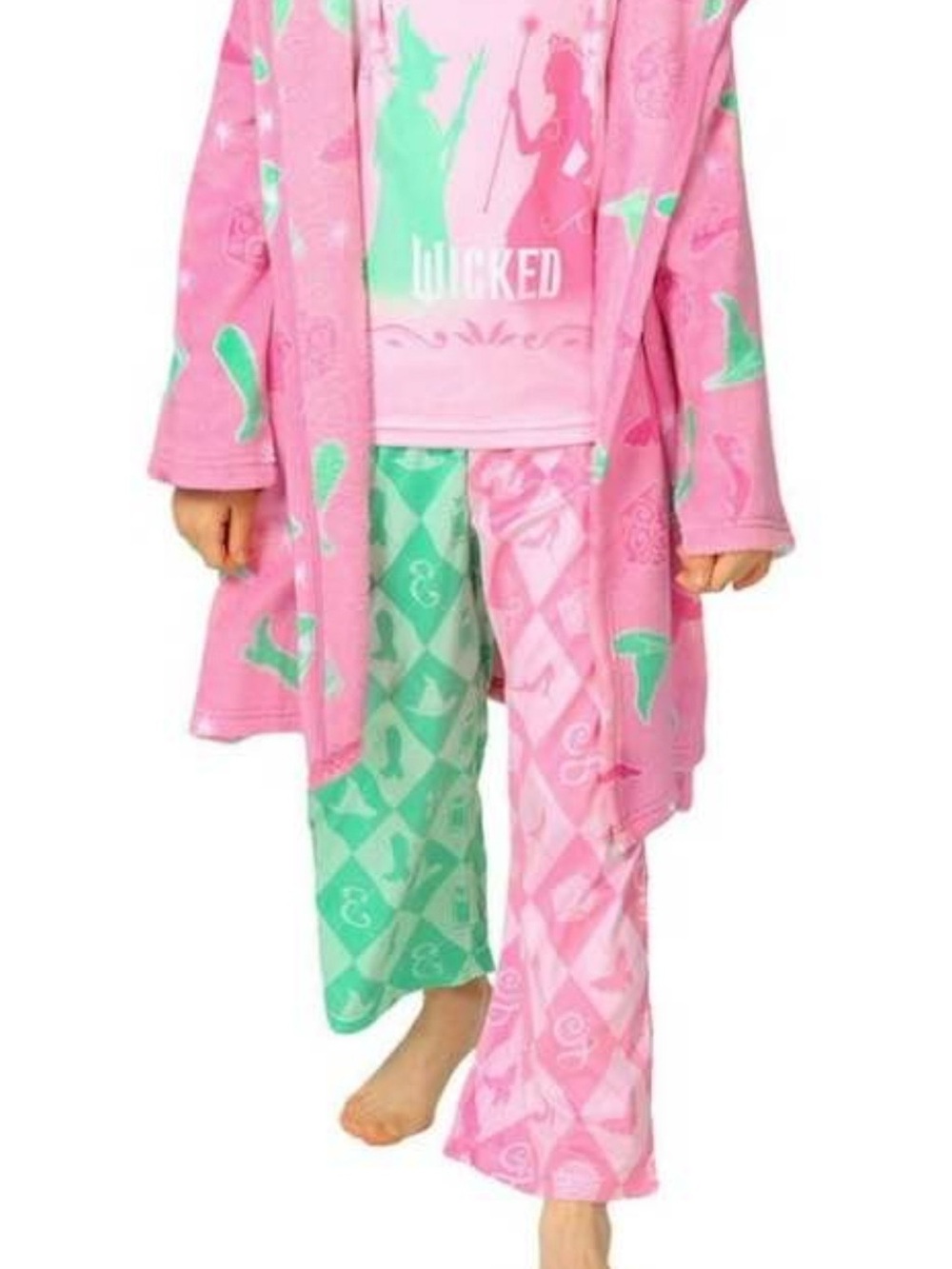Kids Pink & Green 'Wicked' 3-piece Pajama Set NWT
